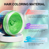 Tijdelijke groene haarverf - haarkleurwas, haarkleur voor mannen en vrouwen, natuurlijke haarpommade, kleurclip haarverfwas voor gekke feesthaarkleur (4,23 oz, groen) Naty Shop haarverf