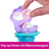 Mattel Disney Princess Toys, zeemeermin Ariël modepop met afneembare staartvin, kaptafel met 5 herhaalbare pop-up verrassingen en 5 accessoires, JBF86