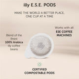 illy, Kaffee E.S.E. Pads Einzeldosis CLASSICO, 100% Arabica met Noten von Orangenblüten en Jasmin, Sanfter Gesmack en Süßer Nachgeschmack, 1 Packung met 18 composteerbare kapsels
