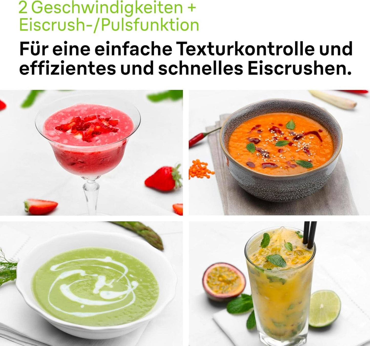 Braun Powerblend 1 JB1050WH - Standmixer Met 1,5 L Glas-Mixaufsatz, Küchenhelfer Zum Zerkleinern, Pürieren & Mixen, Ice-Crush-Funktion, 2 Geschwindigkeiten, 600 Watt, Weiß Kitchen Naty Shop