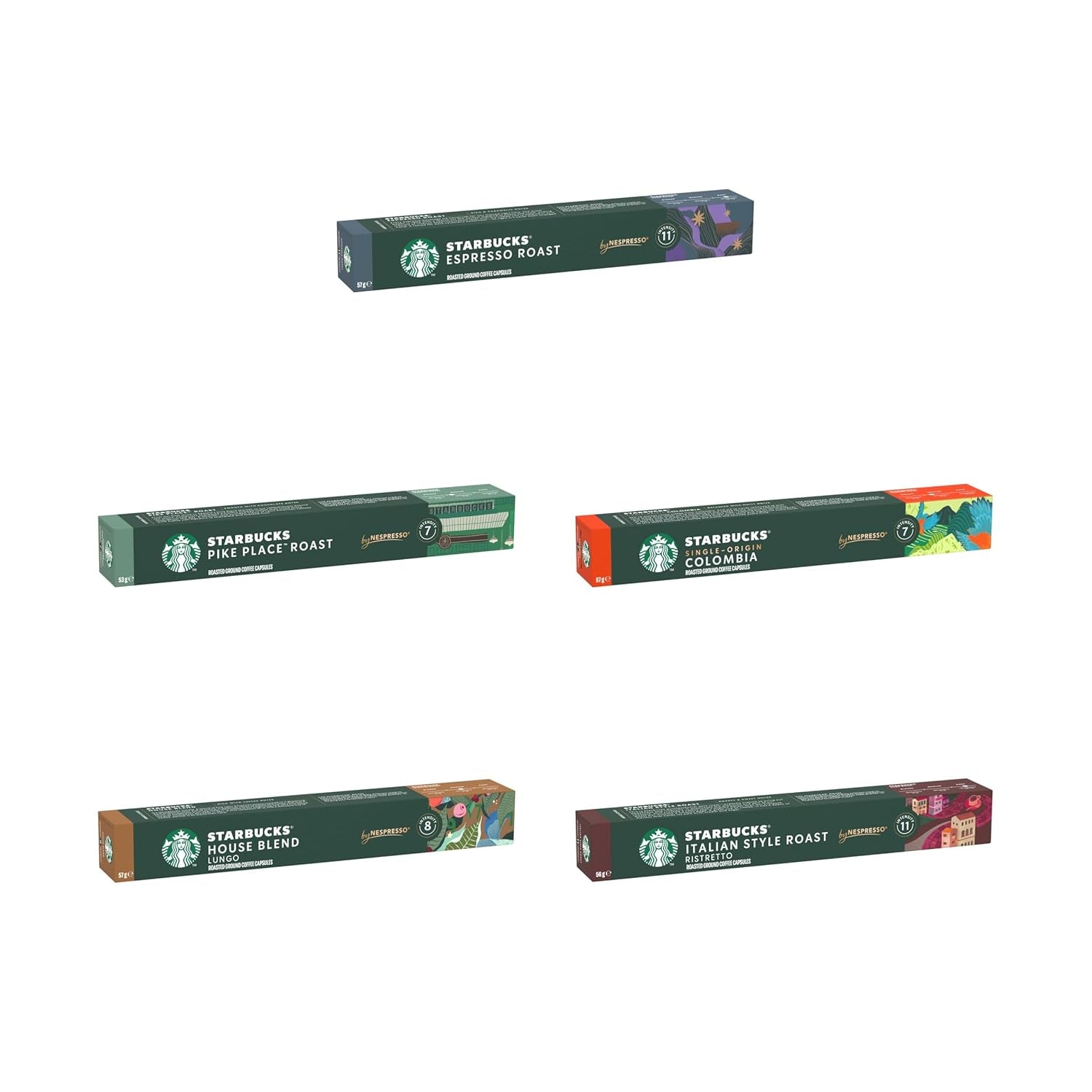 STARBUCKS Coffee Shop Classics – STARBUCKS Espresso Roast Pack van Nespresso, Kaffeekapseln 10 x 10 (100 Kapseln) – Exclusief bij Amazon