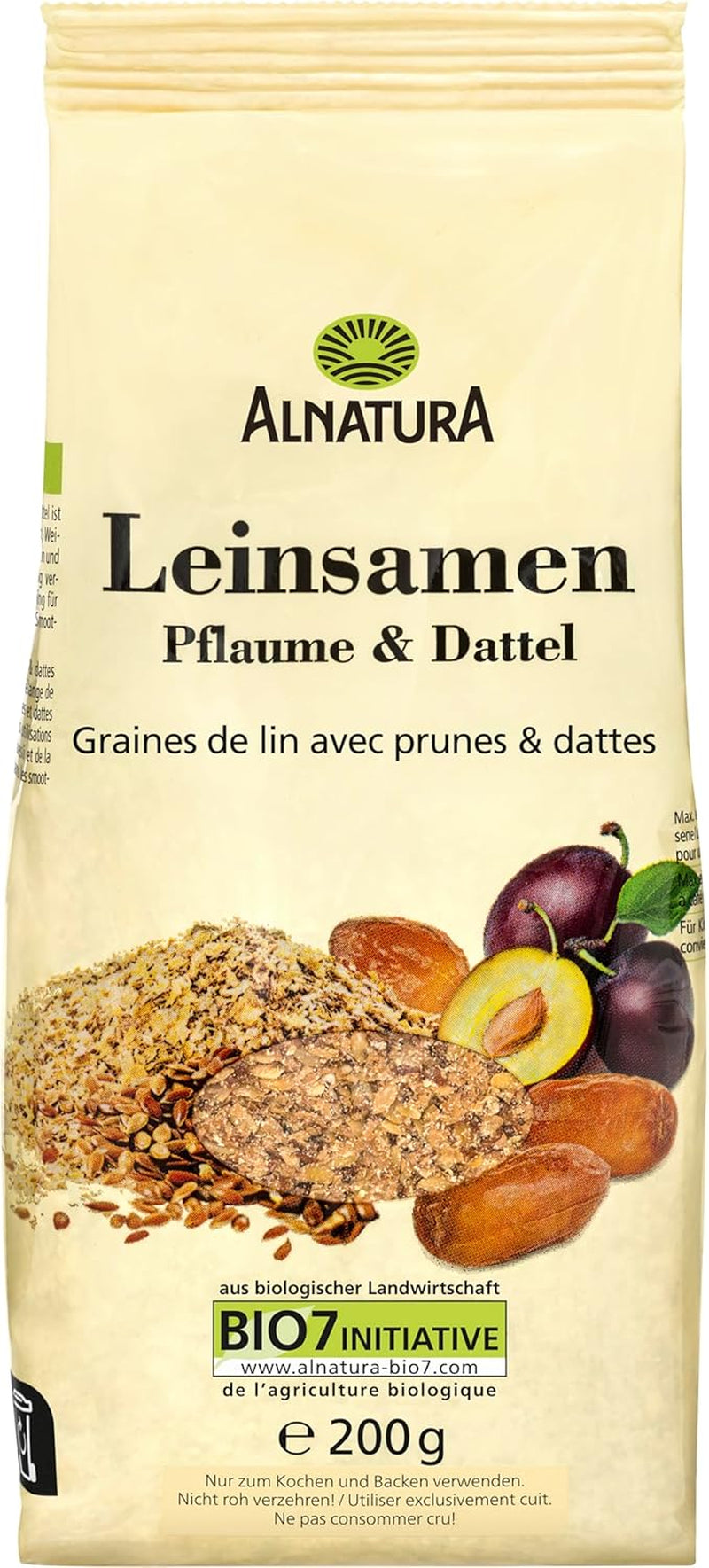Biologische pruimen en dadels met lijnzaad, 200 g