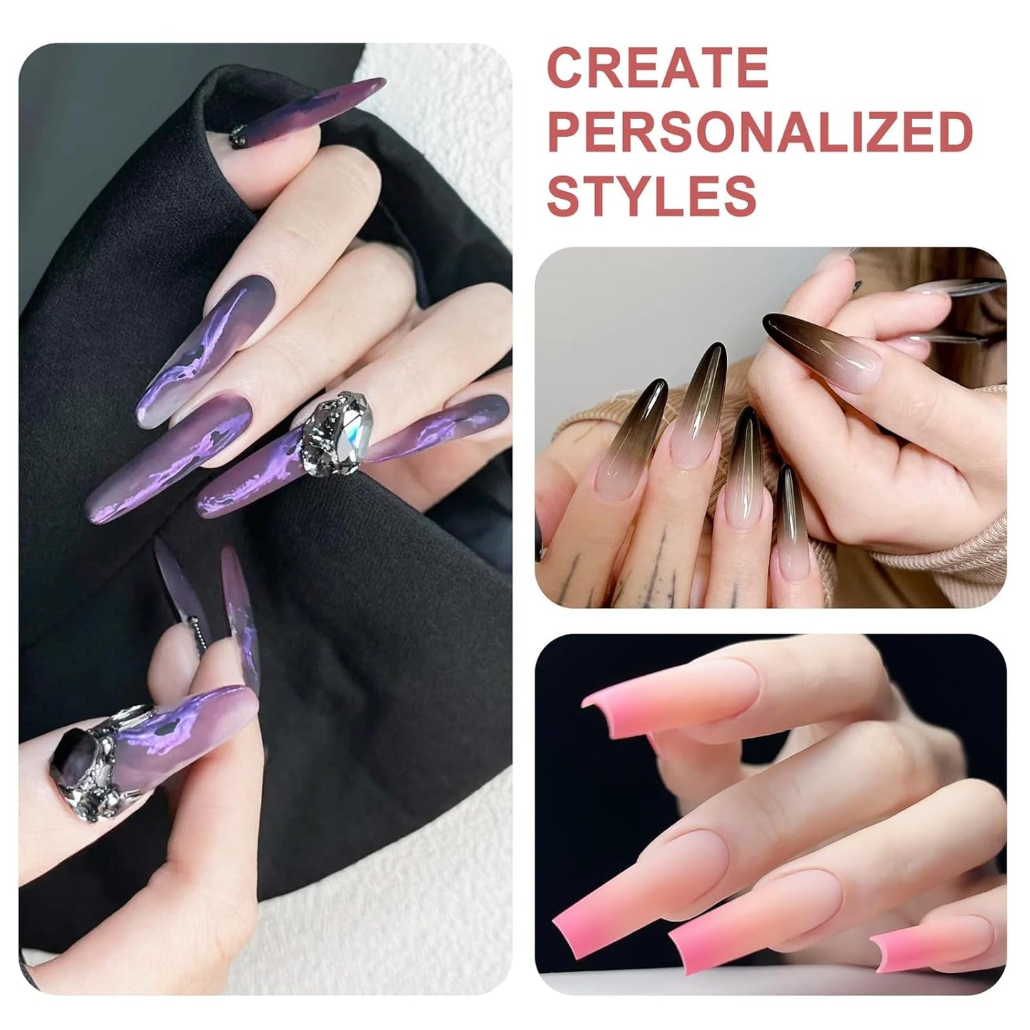 Qufiiry 200 Stück Nail Art Schwämme Mit Metallgreifer, Nagelkunst Schwammpinsel, Maniküre Zubehör Für Nägel, Um Eine Varavländ Von Gradient Nail Art Patterns To Create (wit)