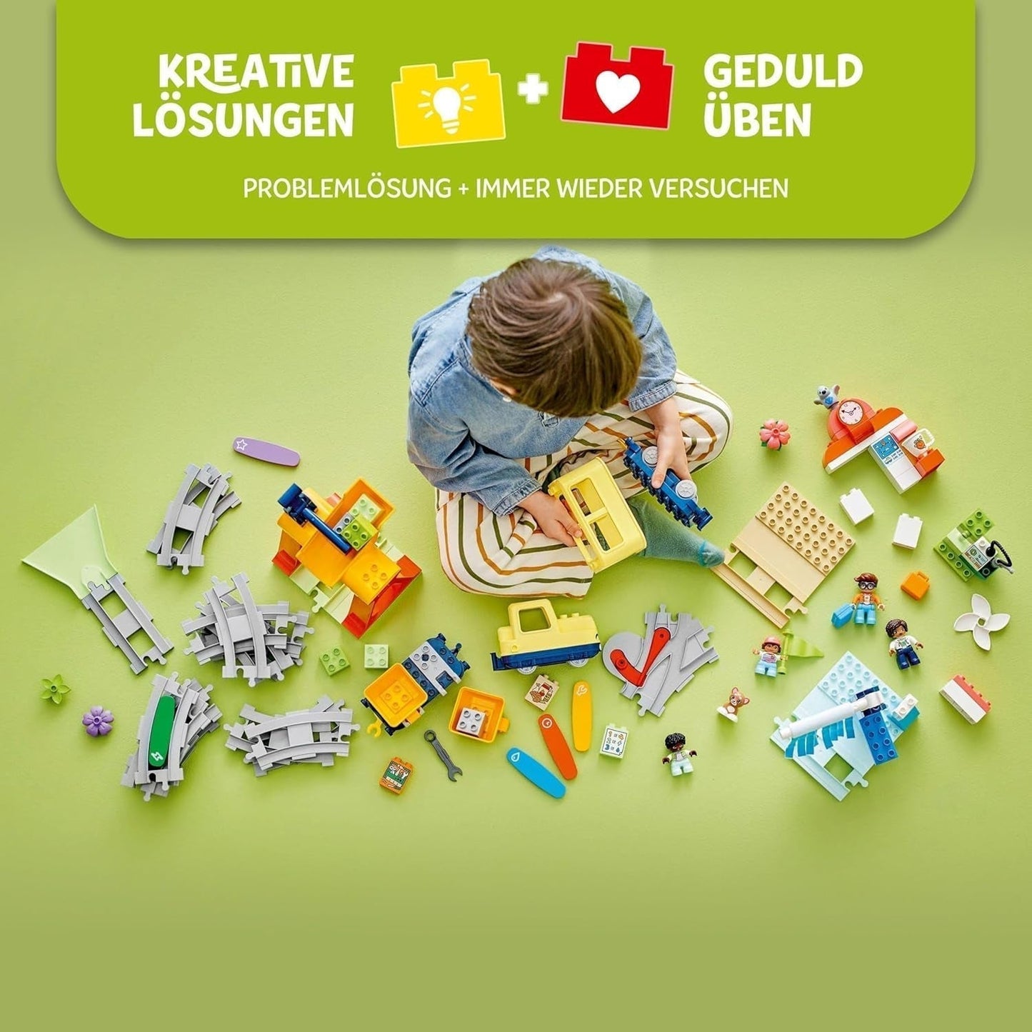 LEGO DUPLO Grote interactieve spoorbaan, bouwspeelgoed voor peuters vanaf 3 jaar, Push & Go-locomotief met licht en geluid, baanonderdelen, educatief speelgoed voor kleuters 10428 Bouwsets Beuche bij LEGO-Store