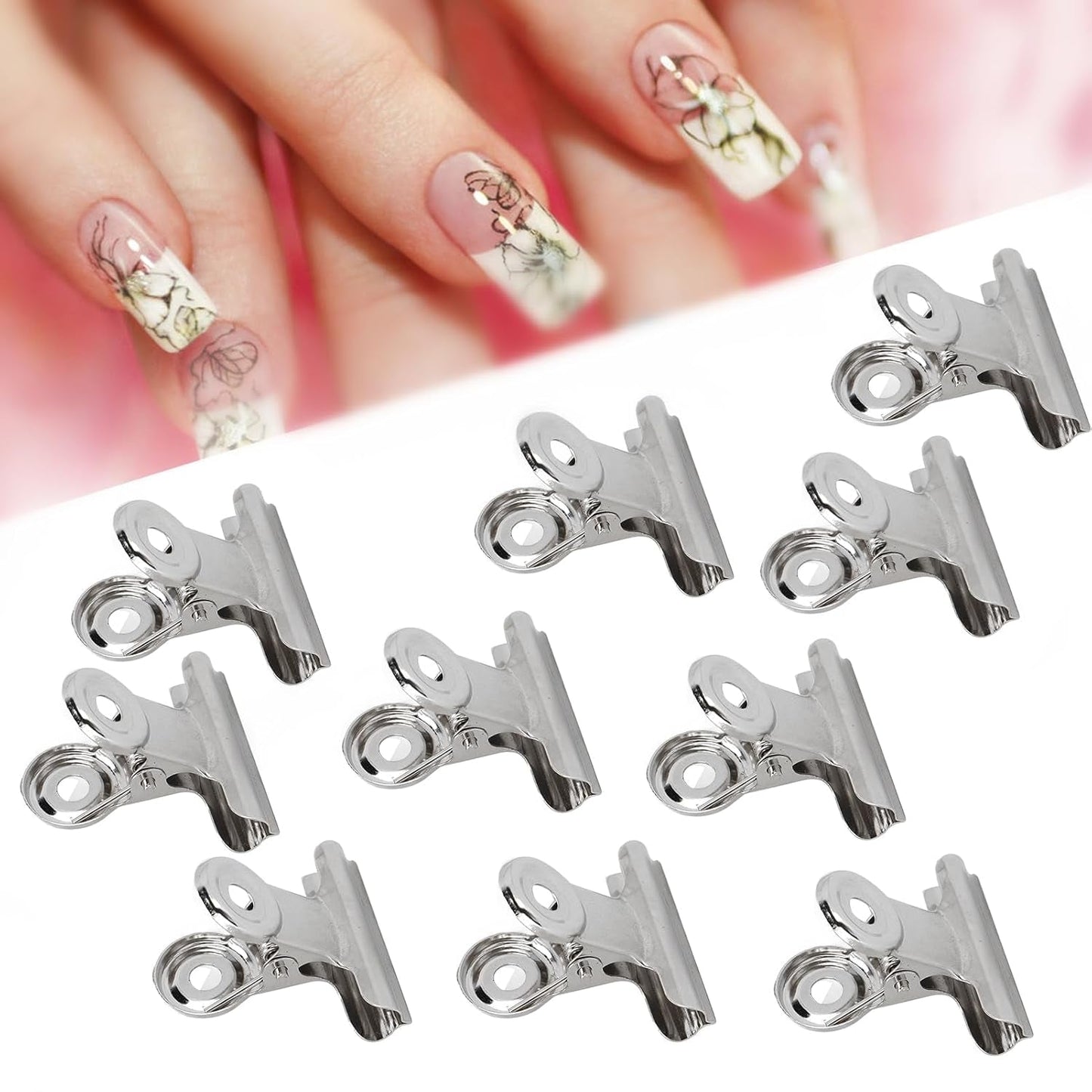 10 stuks nagelclips metalen clip nagelverlengingsclip nail art tool glasvezel fixer nagelkunstaccessoires duurzaam praktische uitrusting thuis doe-het-zelf salon