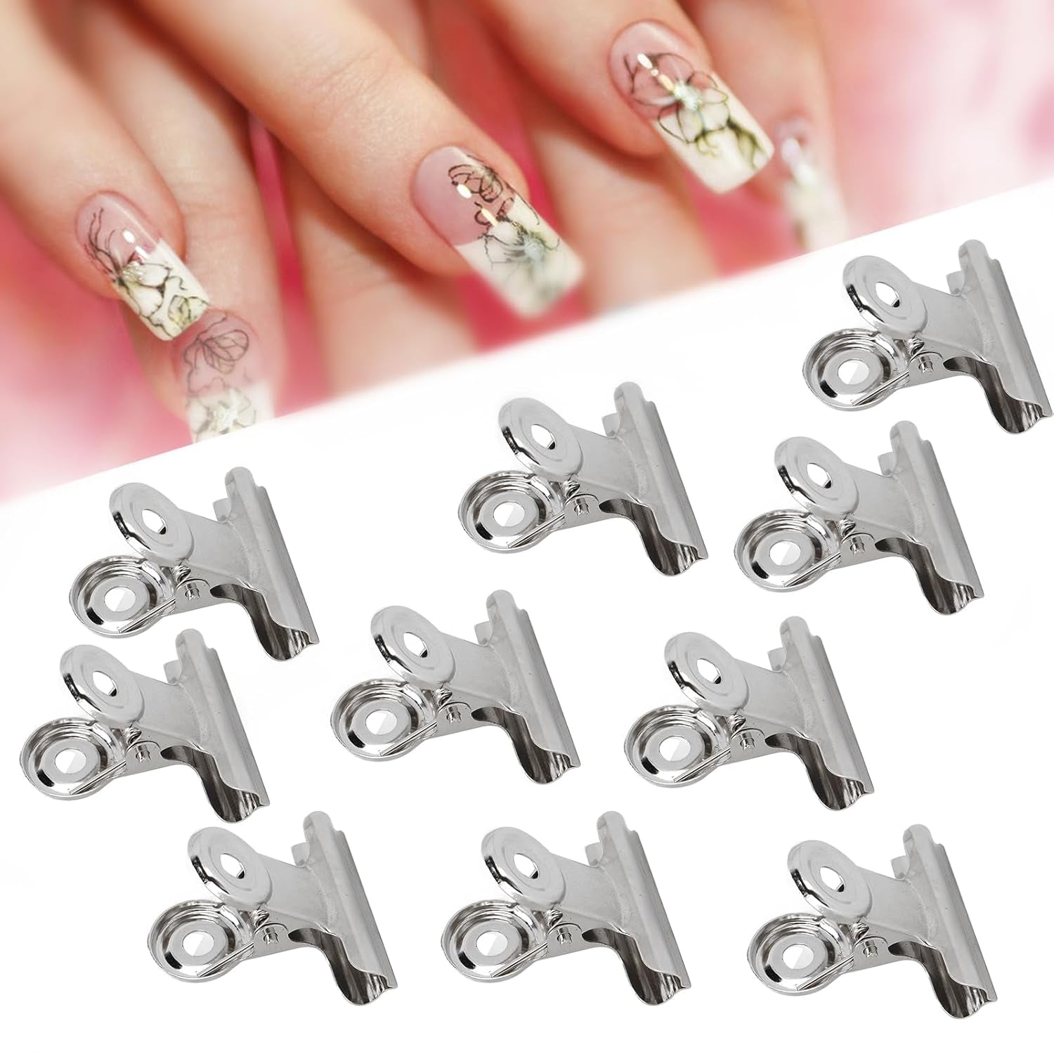 10 stuks nagelclips metalen clip nagelverlengingsclip nail art tool glasvezel fixer nagelkunstaccessoires duurzaam praktische uitrusting thuis doe-het-zelf salon