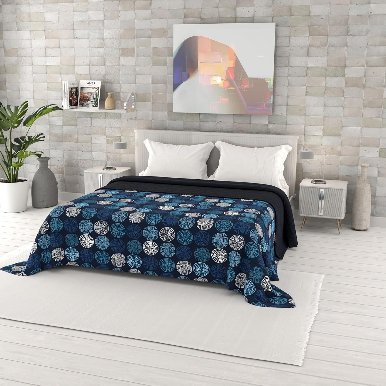 Zomerdekbed met fantasieprint, polyestervulling, Bloemblaadjes, 260X270Cm Dekbedden en quilts Naty Shop Ipnotic 260X270Cm