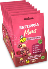 HAFERVOLL Minis Koolzaad en Banaan 8x 65g - Gecertificeerd biologisch, met honing, zonder toegevoegde suikers, perfect om te delen