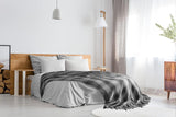 Frisco plaid, Gerecycled katoen, Traditioneel, Plaid, Voor stoel, bank, bank, plaid, deken, Antraciet, 127 X 152 Cm Bedden en Dekens Emma Barclay