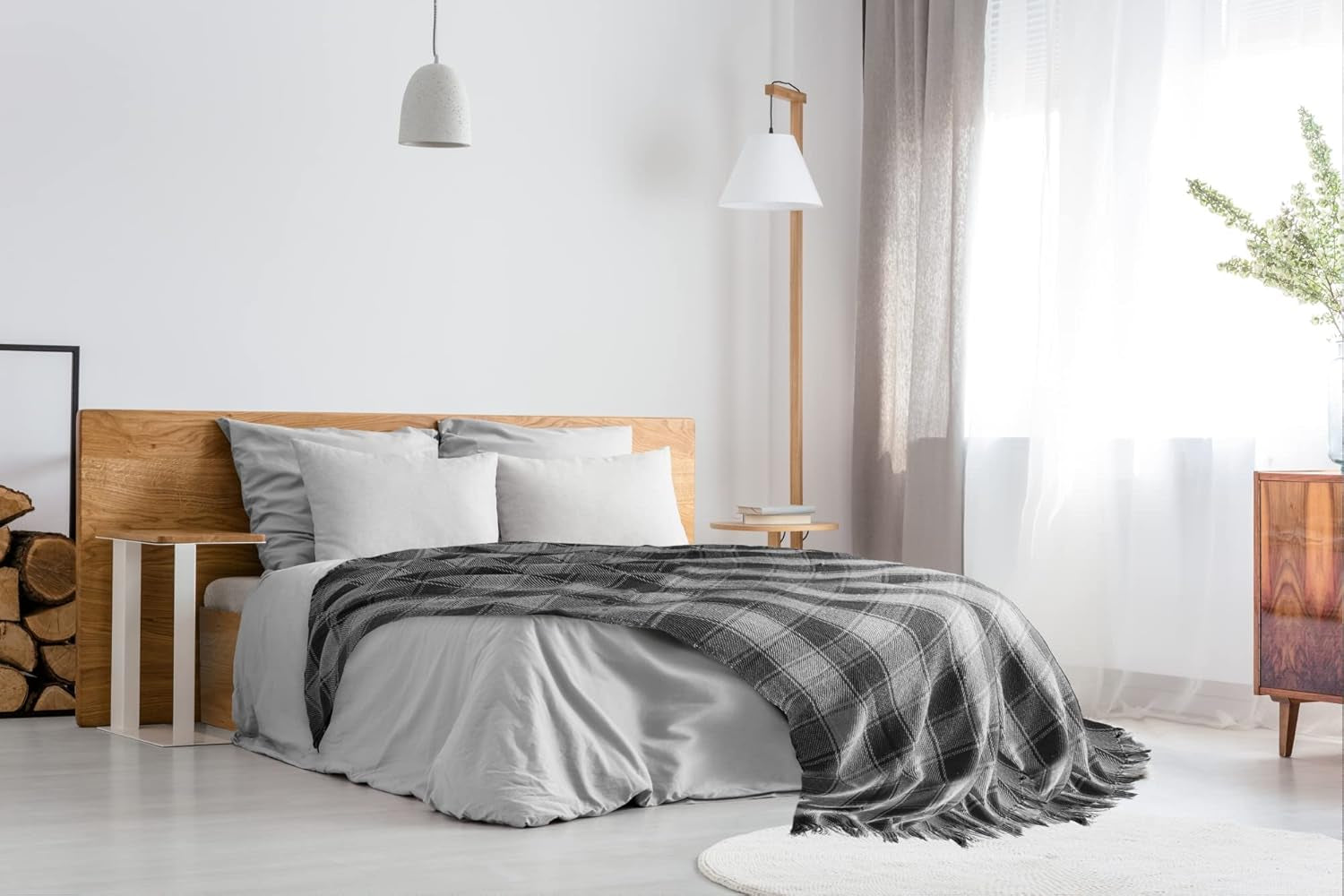 Frisco plaid, Gerecycled katoen, Traditioneel, Plaid, Voor stoel, bank, bank, plaid, deken, Antraciet, 127 X 152 Cm Bedden en Dekens Emma Barclay