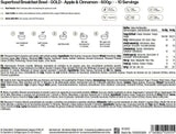 Eiwit werkt | Superfood-ontbijt - GOLD Innovation, bekroonde ontbijtgranen, eiwitmuesli, voedingsrijk met granen, zaden en haver, vezelrijk, appel en kaneel, 10 porties, 600 g