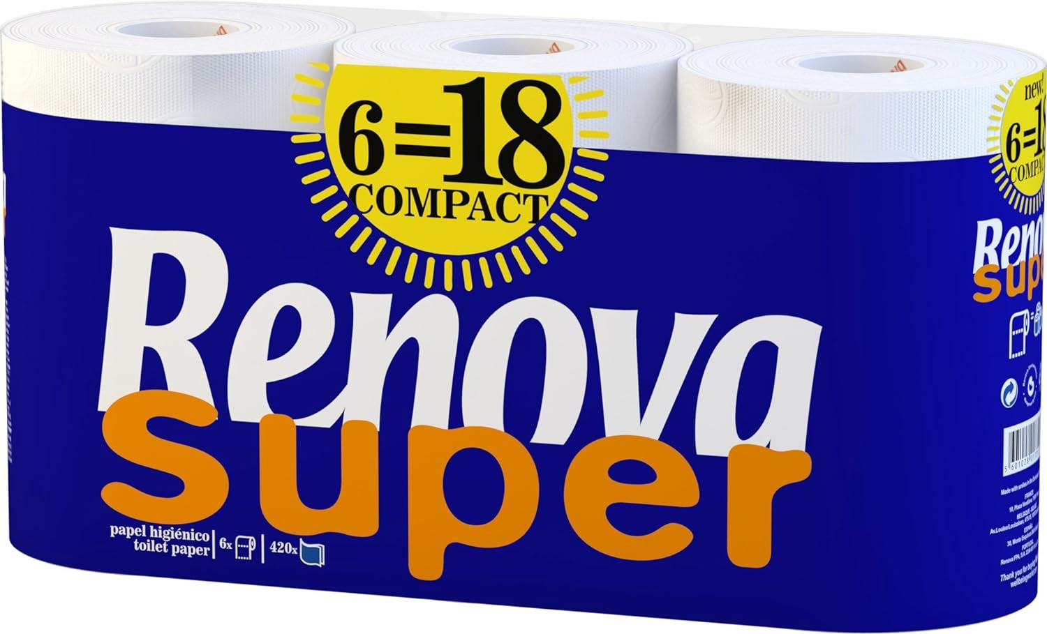 Toiletpapier RENOVA SUPER COMPACT 6 rollen