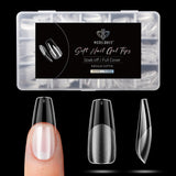 Modelones nageltips 510-delig - volledig dekkende nageltipsset, geltipsset, pre-polijst PMMA-hars nageltips, kunstnagels voor lijm op nail art DIY, korte Squoval
