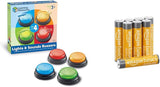 Leermiddelen Licht & Geluid Zoemer Educatieve spellen vanaf 3 jaar Kindervragenspeelgoed met 4 verschillende geluiden voor spelavonden en klaslokalen Bebe Naty Shop speelgoed + batterijen Set van 4