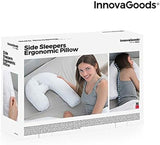 Innovagoods Ergonomisch U-vormig kussen voor zijslapers, ideaal voor zwangerschap, bevordert een rustige ademhaling, vermindert snurken, katoen en polyester, wit, 39 x 57 x 14 cm Cervicale orthopedische kussens Naty Shop