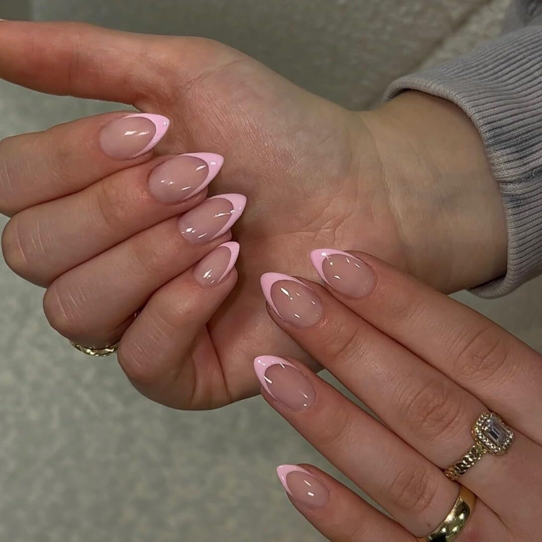 Lange Franse tips Gouden glitterlijm op lange vierkante nagels Glitter Franse tip Kunstnagels Set Vierkante kunstnagels voor dames 24 stuks