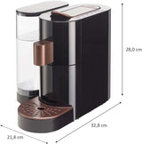 K-FEE TWINS II capsule-espressomachine voor koffie, thee en cacao | Espressomachine voor grote kopjes | Snelle verwarming | Watertank van 2,3 liter | 19 maten | Zwart-koper