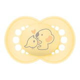 MAMMA | Originele beige fopspeen 18+ maanden (pak van 3) willekeurige kleurkeuze - Ultrazachte symmetrische speen van siliconen - Anatomisch gevormde babyfopspeen voor optimale mondontwikkeling