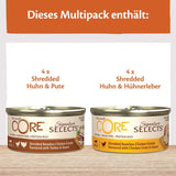 Wellness CORE Signature Selects 8 x 79g, Kip en Kalkoen Mix - Natvoer voor katten, heerlijke reepjes in saus, graanvrij, natuurlijk, hypoallergeen, rijk aan eiwitten, rijk aan vlees