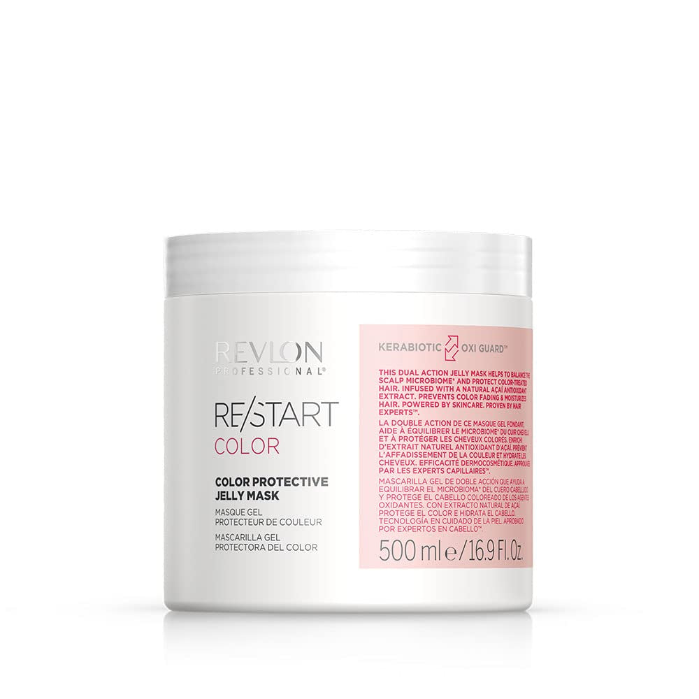 RE/START Color Protective Jelly Mask 500ml Kleurverbeterend haarmasker Haarbehandeling Hydrateert en beschermt tegen haarkleurvervaging Natuurlijk Acai-extractmasker Naty Shop Haarmasker 1 stuk (pak van 1)