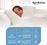Komfortec Zomerdeken 135X200 Cm, 170Gsm, Dunne en lichte deken voor de zomer, anti-allergische deken, wit Quilts en quilts Naty Shop