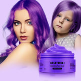 COLAYERIST Wasbare tijdelijke zwarte haarkleur Haarkleurwax voor mannen en vrouwen Haarmascara voor feest of cosplay Knoeivrije haarkleurproducten Haarverf Naty Shop Paars