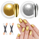 BISHENGYF Silver Chrome Nail Powder – Metal Holo Chromfarbener Nagelpuder, 1G Cromepulver Nägel Glitzer Glänzende Silver Nagelpulver Spiegeleffekt Pigment Nagelkunst, DIY-Design-Dekor Frauen Gift