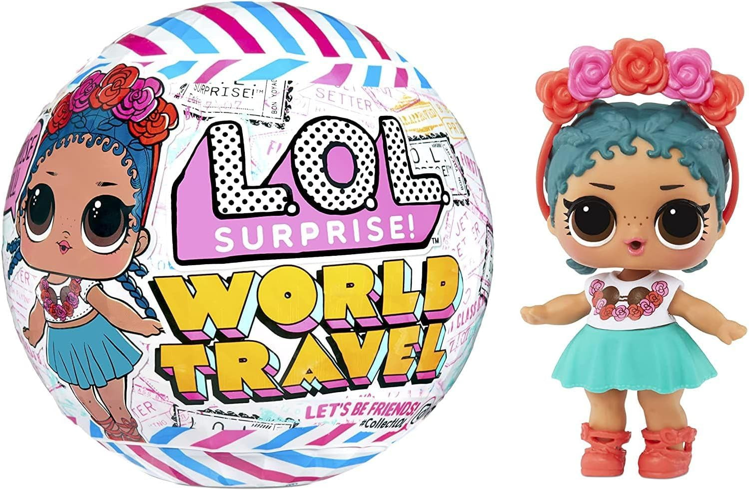 LOL Verrassing! World Travel Tots - Modepop met 8 verrassingen - Geheime boodschap, mode, accessoires en meer - Verzamelbaar, willekeurig assortiment - Cadeau voor kinderen vanaf 4 jaar