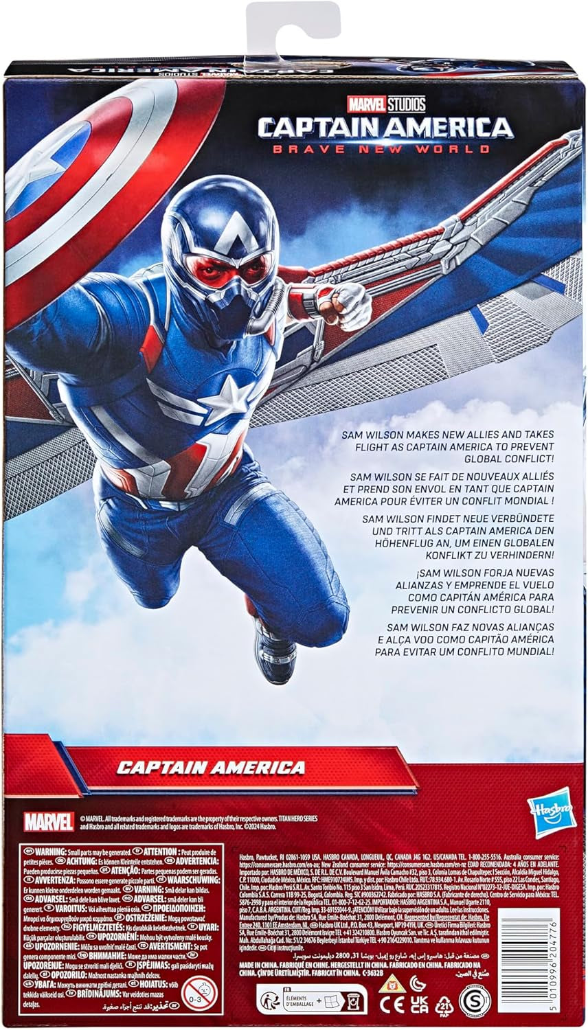 Marvel Studios Captain America Brave New World, Captain America Deluxe actiefiguur, 30 cm actiefiguren Naty Shop