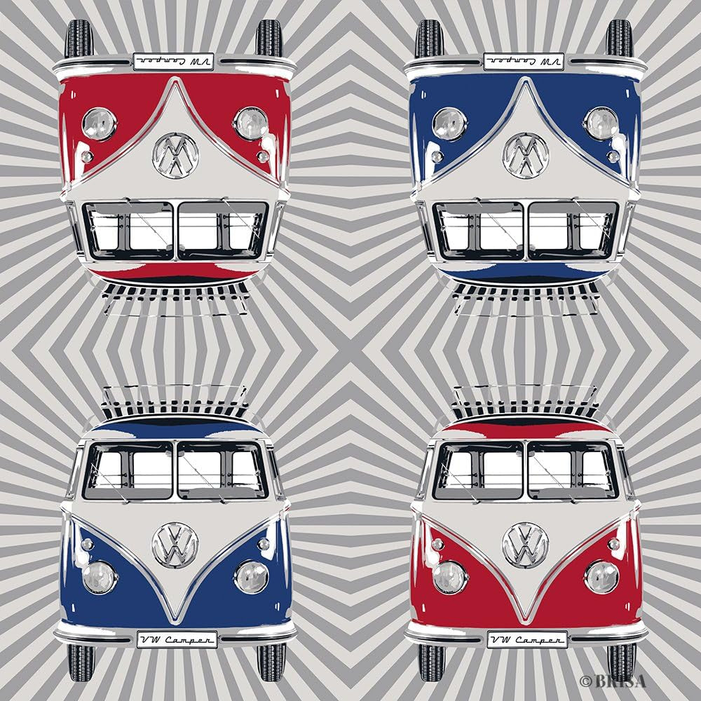 BRISA VW Collection - T1 Bus Volkswagen Servetten (Samba Strepen/Rood/3-laags)