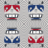 BRISA VW Collection - T1 Bus Volkswagen Servetten (Samba Strepen/Rood/3-laags)