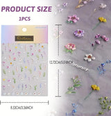 Nagelsticker Set - Selbstklebende nagelsticker, Nageldesign Zubehör, Nail Art, Nagelaufkleber Für Fingernägel, Blumen Nagelsticker, Nagel Deko