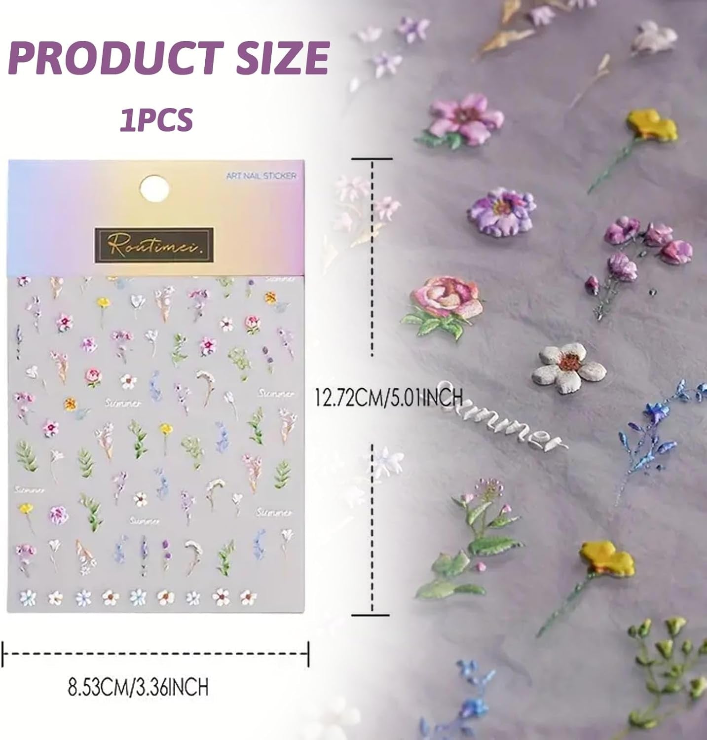 Nagelsticker Set - Selbstklebende nagelsticker, Nageldesign Zubehör, Nail Art, Nagelaufkleber Für Fingernägel, Blumen Nagelsticker, Nagel Deko