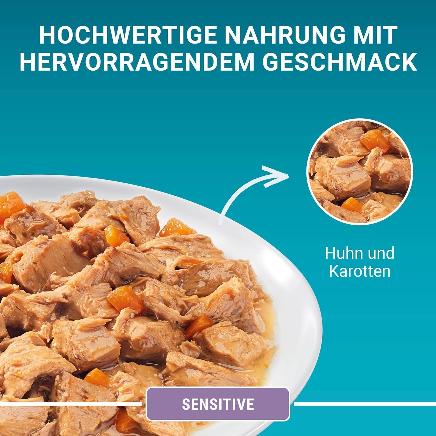 PURINA ONE Gevoelig kattennatvoer, zachte stukjes in kippensaus, verpakking van 26 (26 x 85 g)