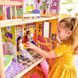 Kidkraft Kayla houten poppenhuis met meubels en accessoires, speelset met 3 niveaus voor poppen van 30 cm, speelgoed voor 3 jaar oud, 65092 - Exclusief op Amazon Dollhouses Naty Shop