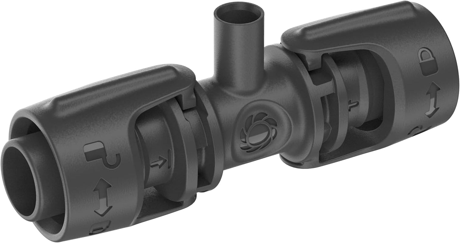 Gardena Micro-Drip-System T-stuk voor sproeikoppen: verbinding tussen 13 mm buizen en een sproeikop, automatische plantenbewatering, snelle en eenvoudige aansluittechniek, herbruikbaar (13206-20)