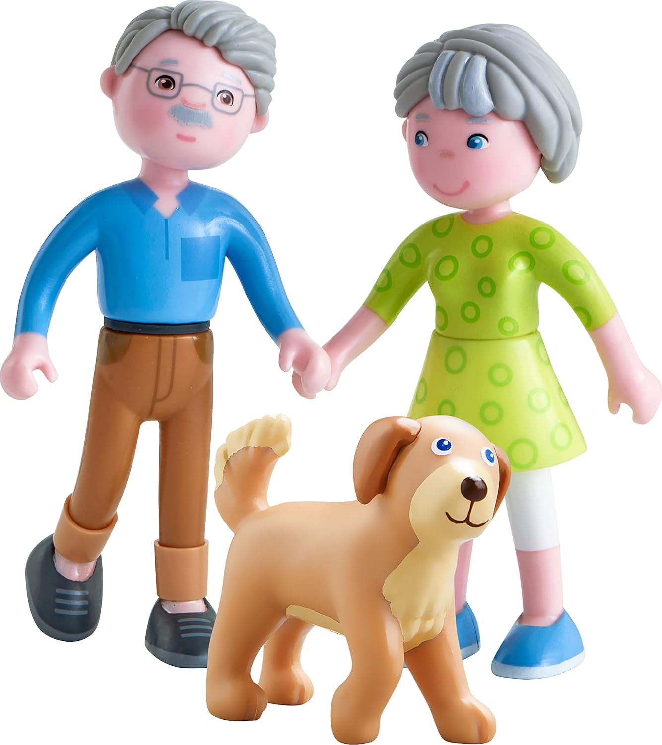 HABA 306147 - Little Friends speelset grootouders, flexibele poppen en dieren vanaf 3 jaar, veelkleurig