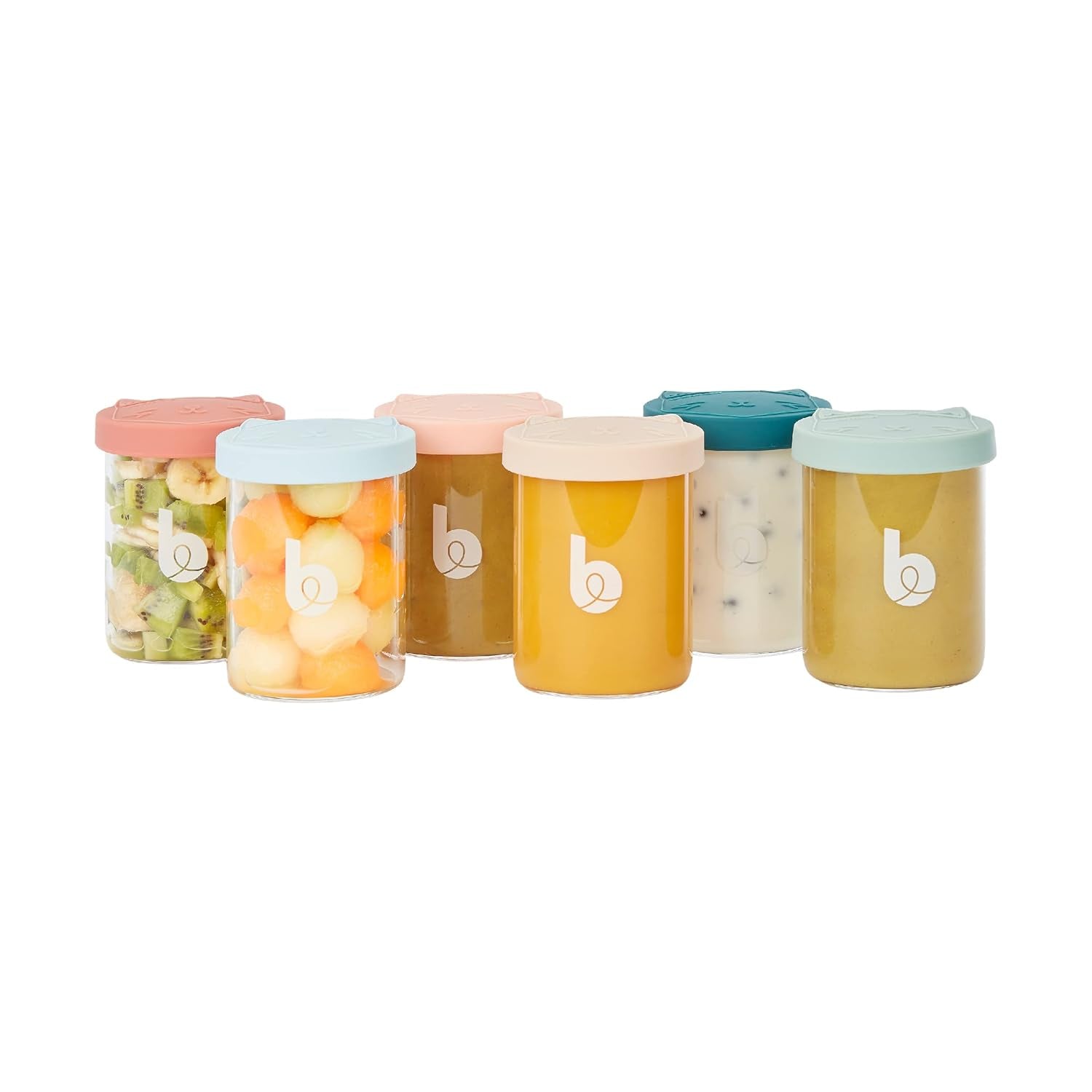 Babymoov ISY BOWLS babyvoedingcontainers van robuust, temperatuurbestendig glas - voor het bewaren/invriezen van babyvoeding, 6x 250ml + 3x 120ml Naty Shop voedselbewaardozen 6X250ml