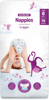 Amazon Ultra Dry-luiers, maat 1 (2-5 kg) - maanddoos, wit, 96 stuks (2 verpakkingen van 48) (voorheen merk Mama Bear, identiek product)