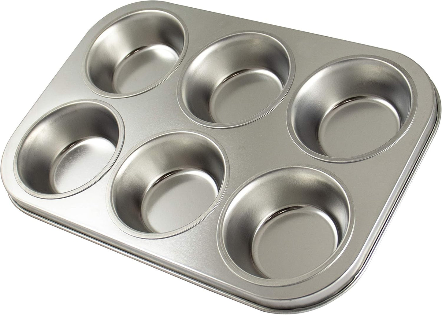 Zenker 62230 Bakplaat Cupcake/Muffin 6 stuks, Band 29 X 19,5 X 3Cm, Silver Line Vormen en bakplaten Naty Shop