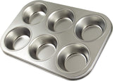 Zenker 62230 Bakplaat Cupcake/Muffin 6 stuks, Band 29 X 19,5 X 3Cm, Silver Line Vormen en bakplaten Naty Shop