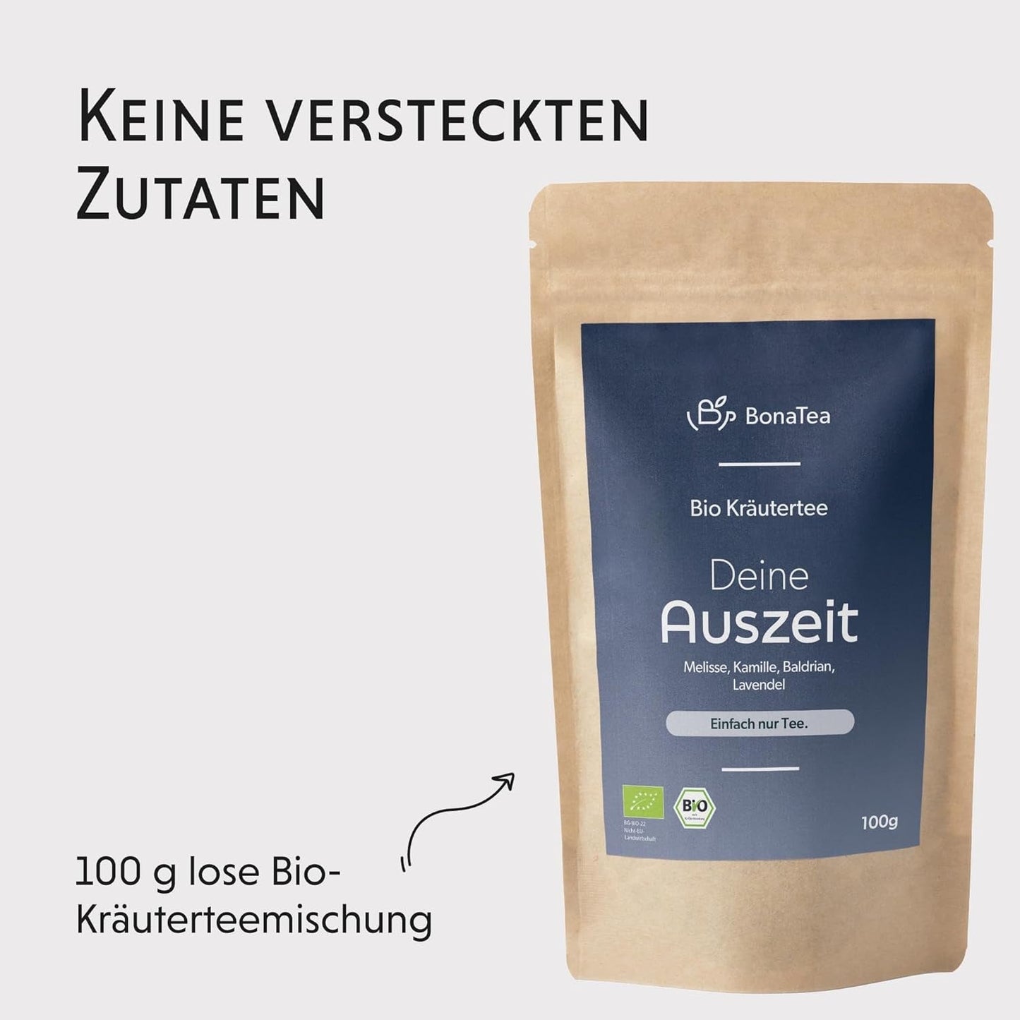 Avondthee BIO 100 g - Uw pauze met valeriaan, lavendel, citroenmelisse, kamille, mengsel van kruidenthee voor avondontspanning