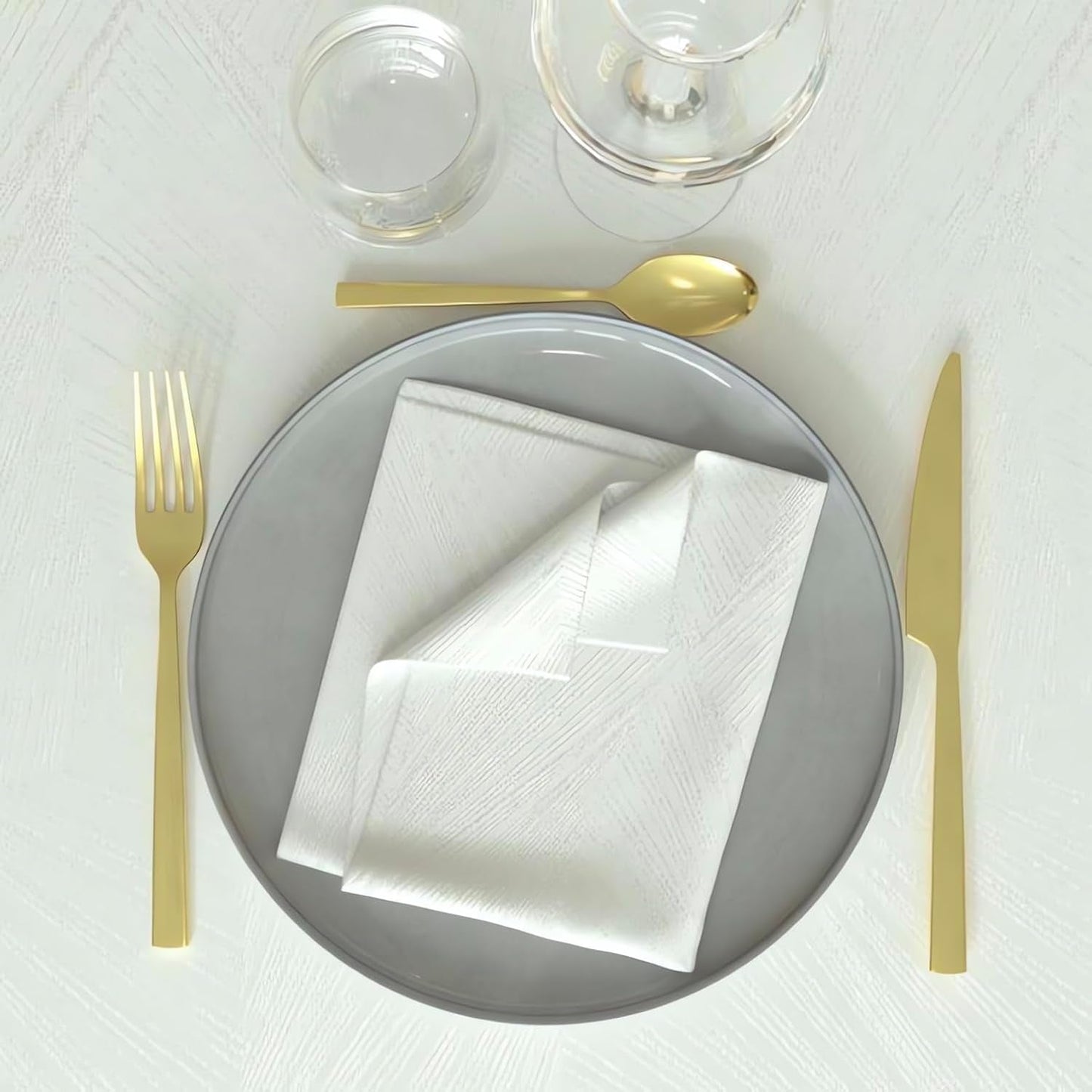 Soleil D'Ocre, set van 3 servetten 45X45 cm luxe nachtblauw