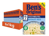 Ben's originele basmatirijst, gekookt in zak gedurende 10 minuten, 6 pakken (6 x 1 kg)