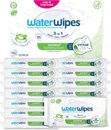 WaterWipes Sensitive+ Hydrating Boost Vochtige doekjes, Hydraterende doekjes, 360 stuks (6 stuks), 3 in 1 Schoon, Verzorgend, Hydrateren, 99% Aloë Vera Water, Ongeparfumeerde babydoekjes