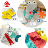 Fehn Babyhandpop Krokodil - Knuffel met rammelaar, ritselend papier, bijtring en pieper - Babyhandpop - Knalspeelgoed voor baby's en peuters vanaf 6 maanden Babyspeelgoed Naty Shop