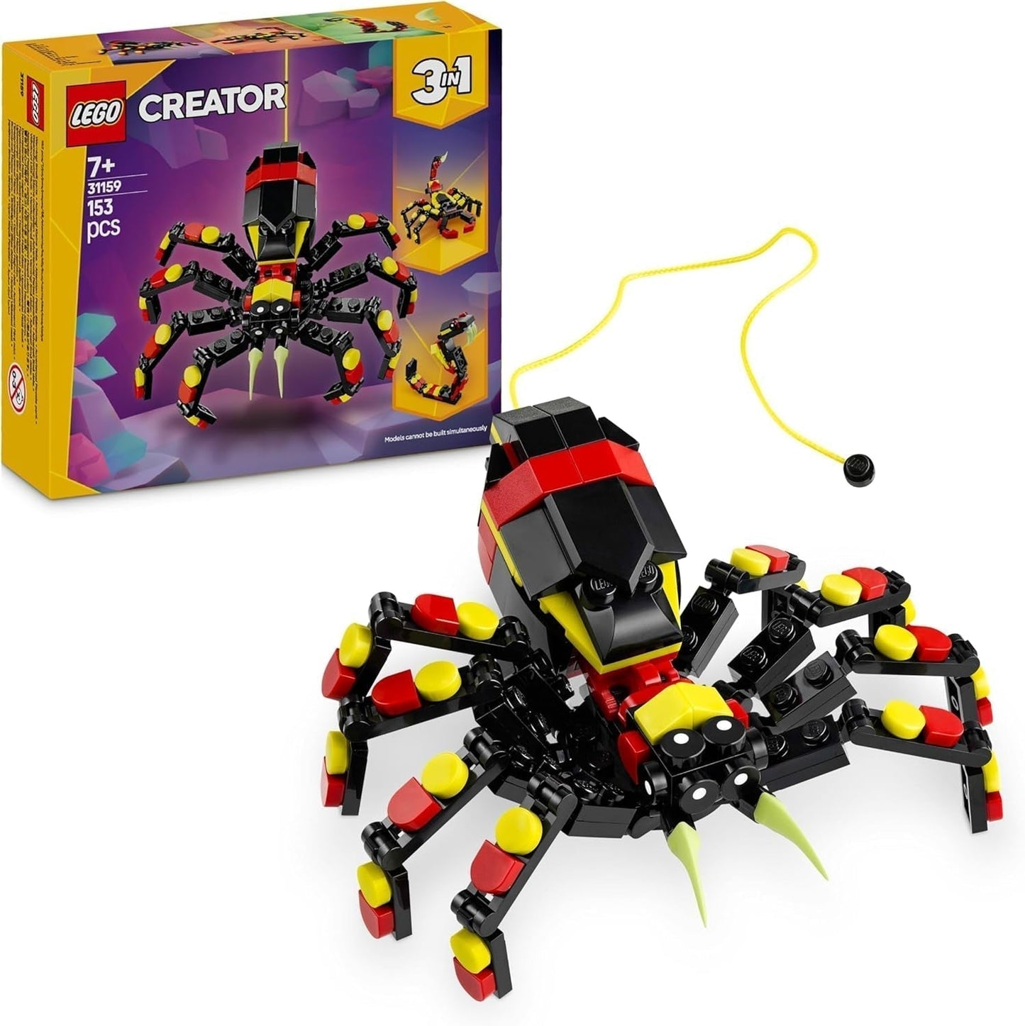 LEGO Creator 3In1 Wilde dieren: Verrassingsspin - speelgoed om om te bouwen tot een schorpioen- of slangfiguur - bouwset met 3 modellen - cadeau voor jongens en meisjes vanaf 7 jaar 31159 Bouwsets Besuche den LEGO-Store Standaard titel