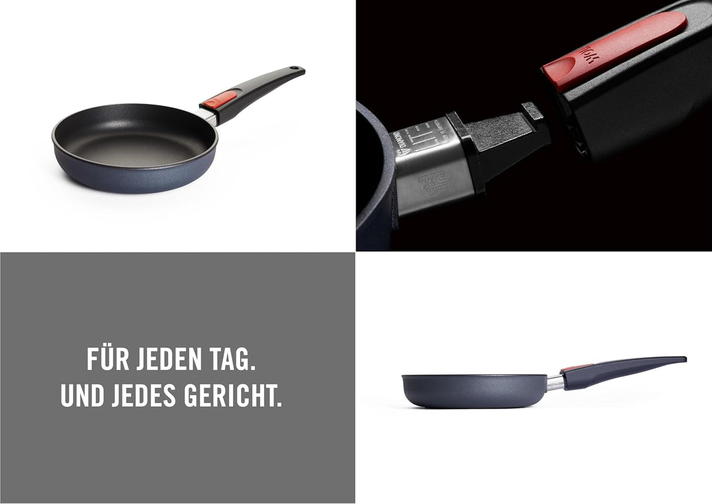 Woll Diamond Lite platte pan - Inductie -, Ø 20 Cm, 5 Cm hoogte, Met afneembare handgreep - Geschikt voor alle soorten kookplaten, Gegoten aluminium, Antiaanbaklaag Potten en pannen Naty Shop
