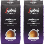 Segafredo Zanetti Caffè Crema Gustoso - Hele Boon (Pak van 1 kg) - Geschikt voor Caffè Crema - Lang en donker gebrande koffiebonen, volle en intense smaak (Pak van 2)