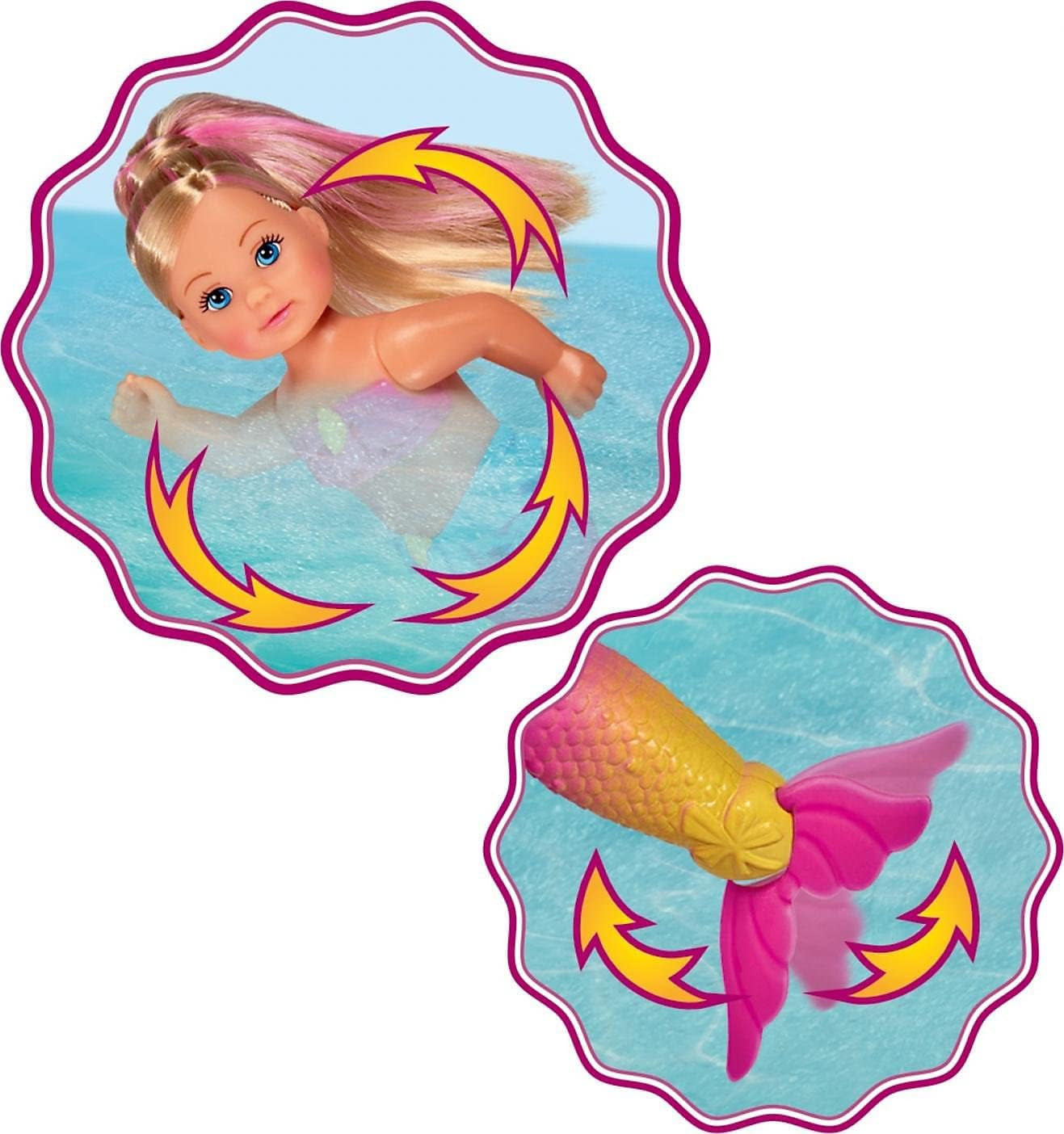 Simba 105733318 Evi Love zwemmende zeemeerminpop, veelkleurig, één maat